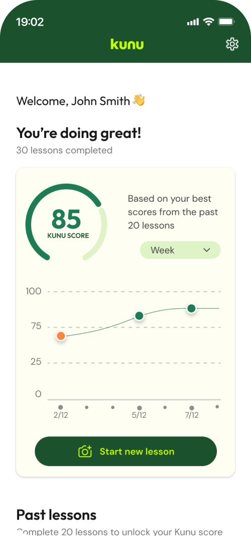 Kunu golf score progress