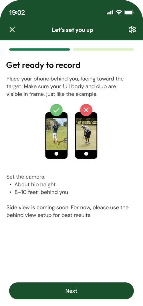 Kunu golf camera setup